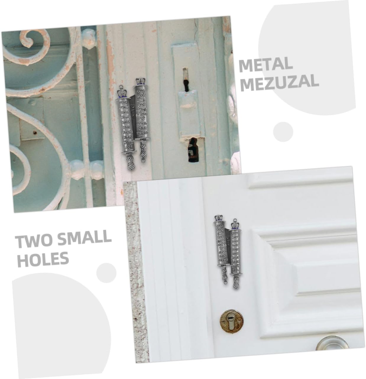 VALICLUD Metal Mezuzah Scroll Door Plaque 2-Piece Set