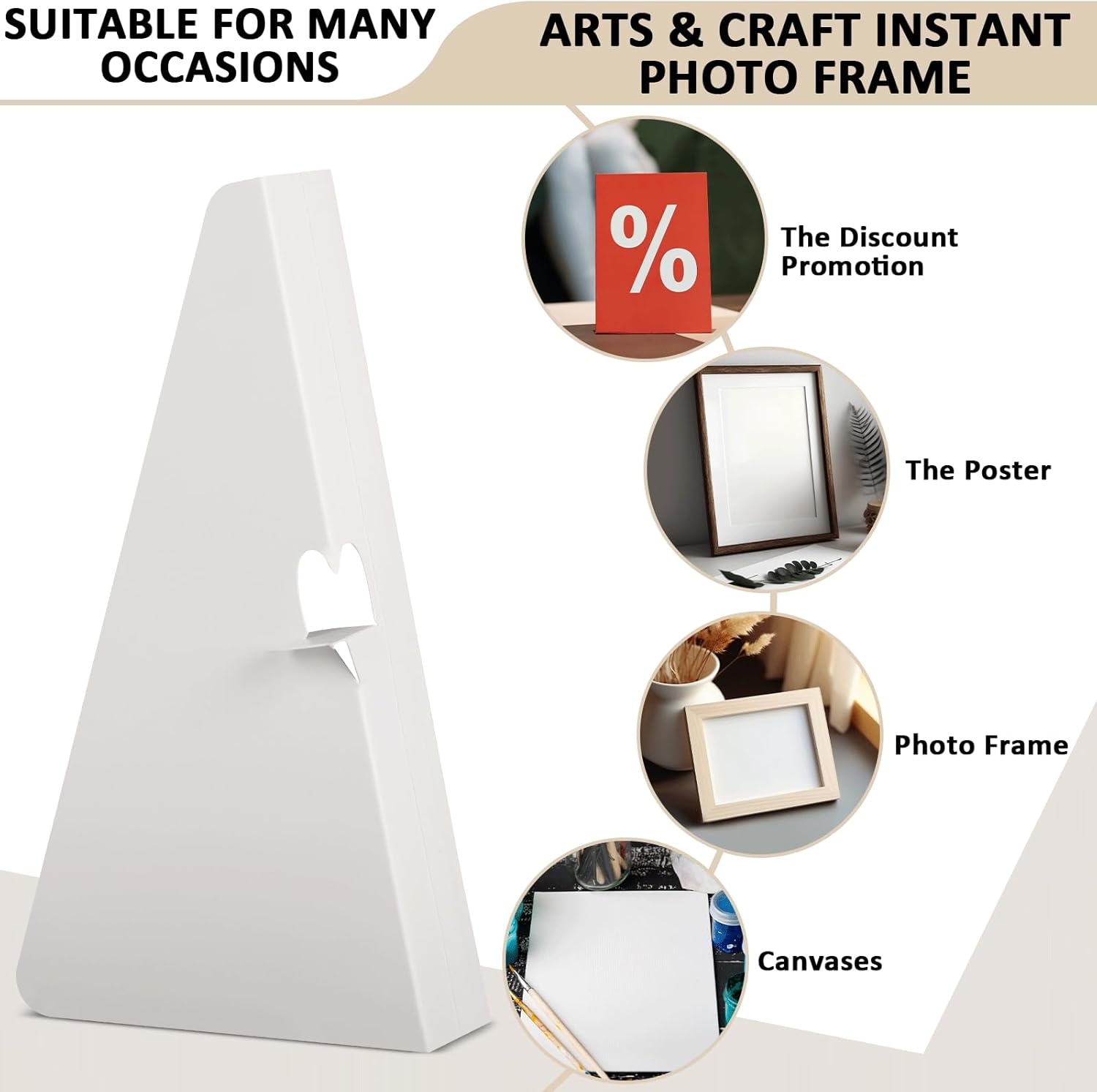 100 PCS 7 Inch Self Stick Cardboard Easel Backs for Display