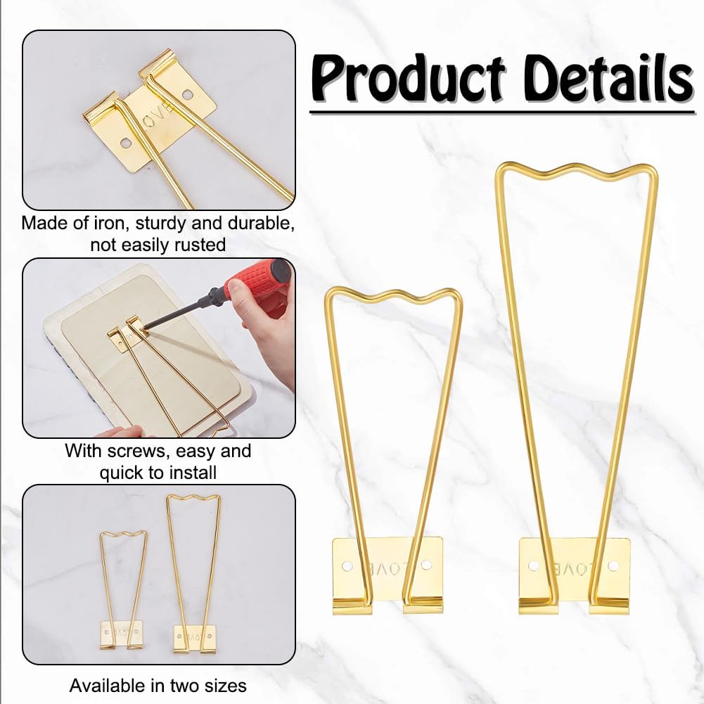 Fingerinspire 12pcs Photo Frame Easel Back Stand with 24pcs Screws