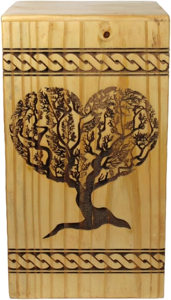 Handcrafted Wooden Urn for Ashes with Personalized Engraving