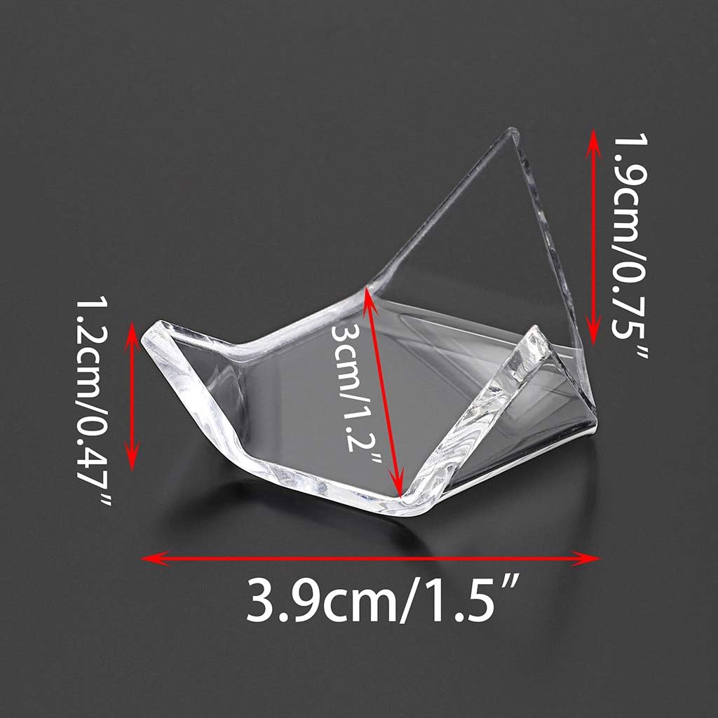Hipiwe 12 Pack Acrylic Triangle Easel Stand for Collectibles