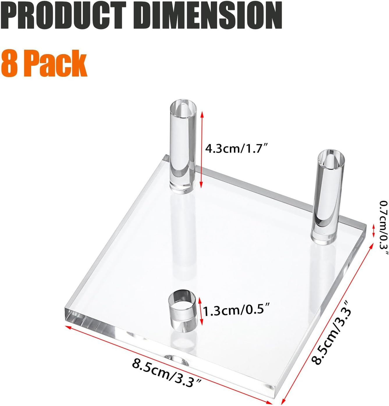 Hipiwe 8 Pack Clear Acrylic Easel Display Stand