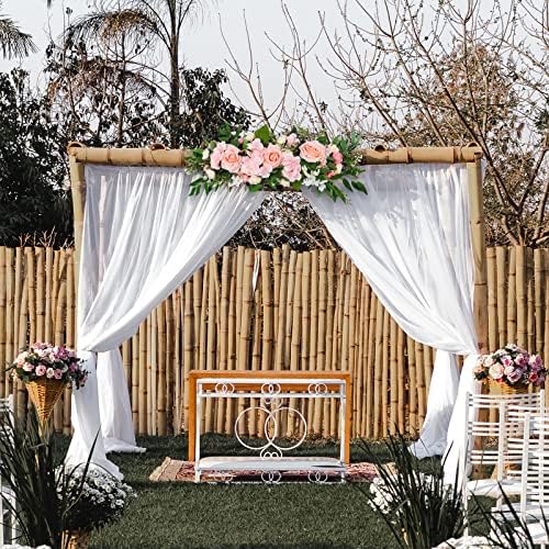 256in Pink Peony Rose Arch Floral Swag with Green Leaves