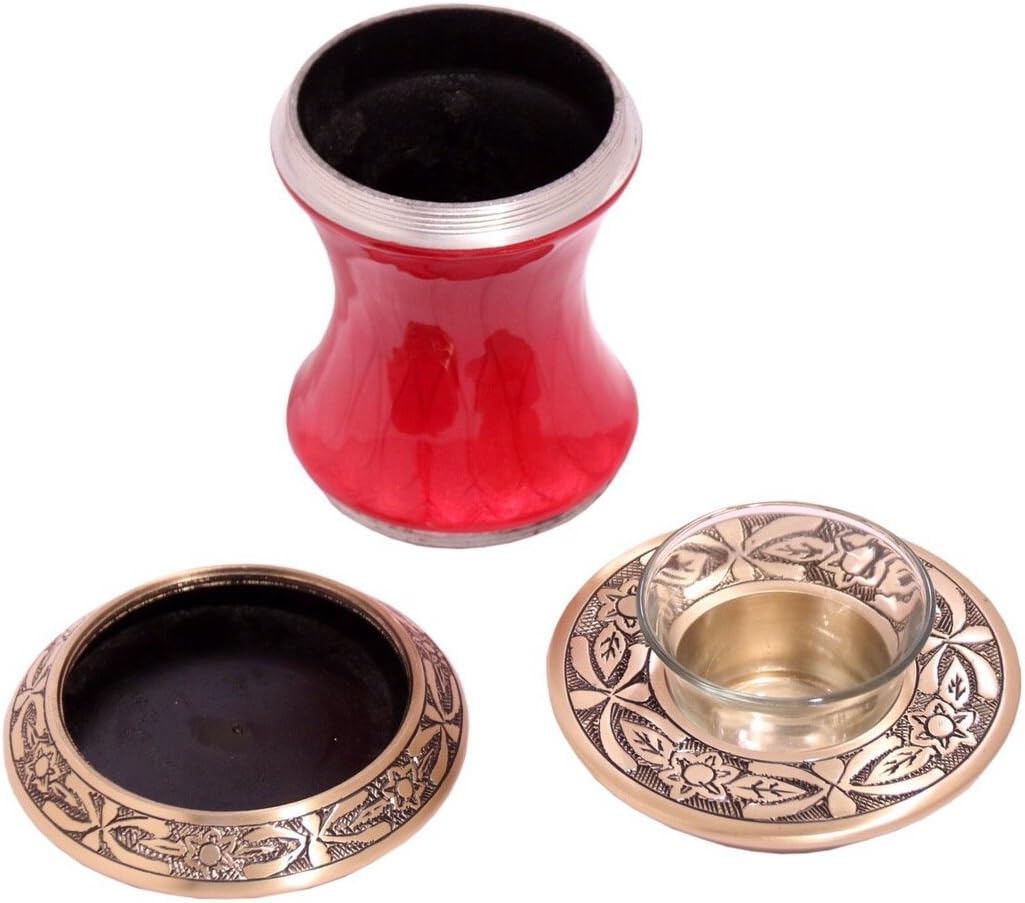 Memorials4u Baroque Red Tealight Urn - Keepsake Ash Urn