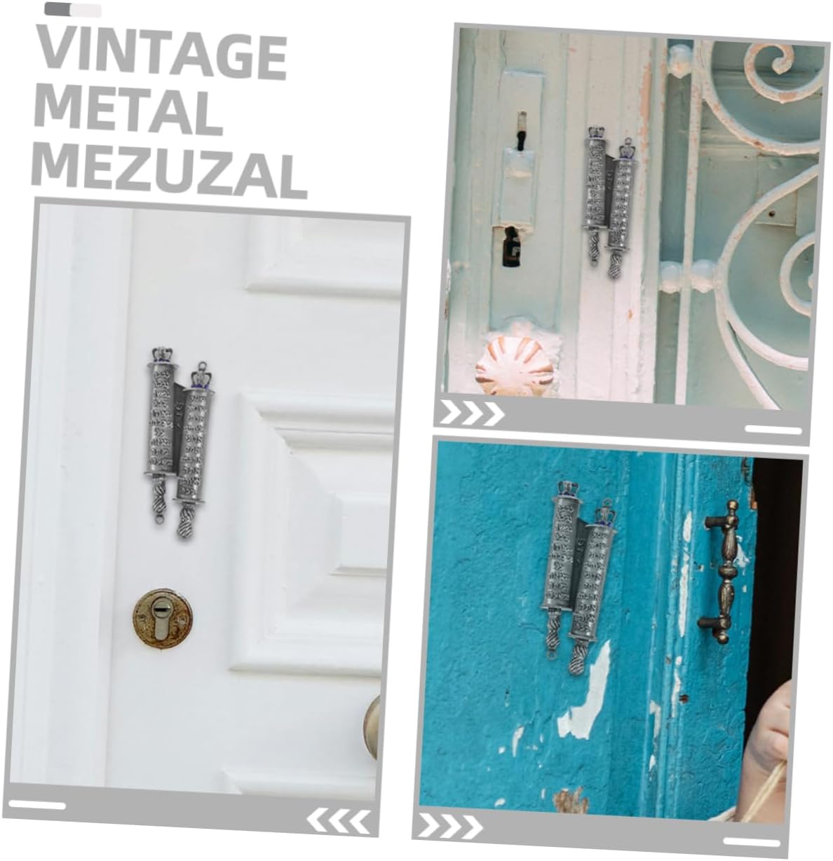 Cabilock 1Set Metal Mezuzah Door Blessing Decor