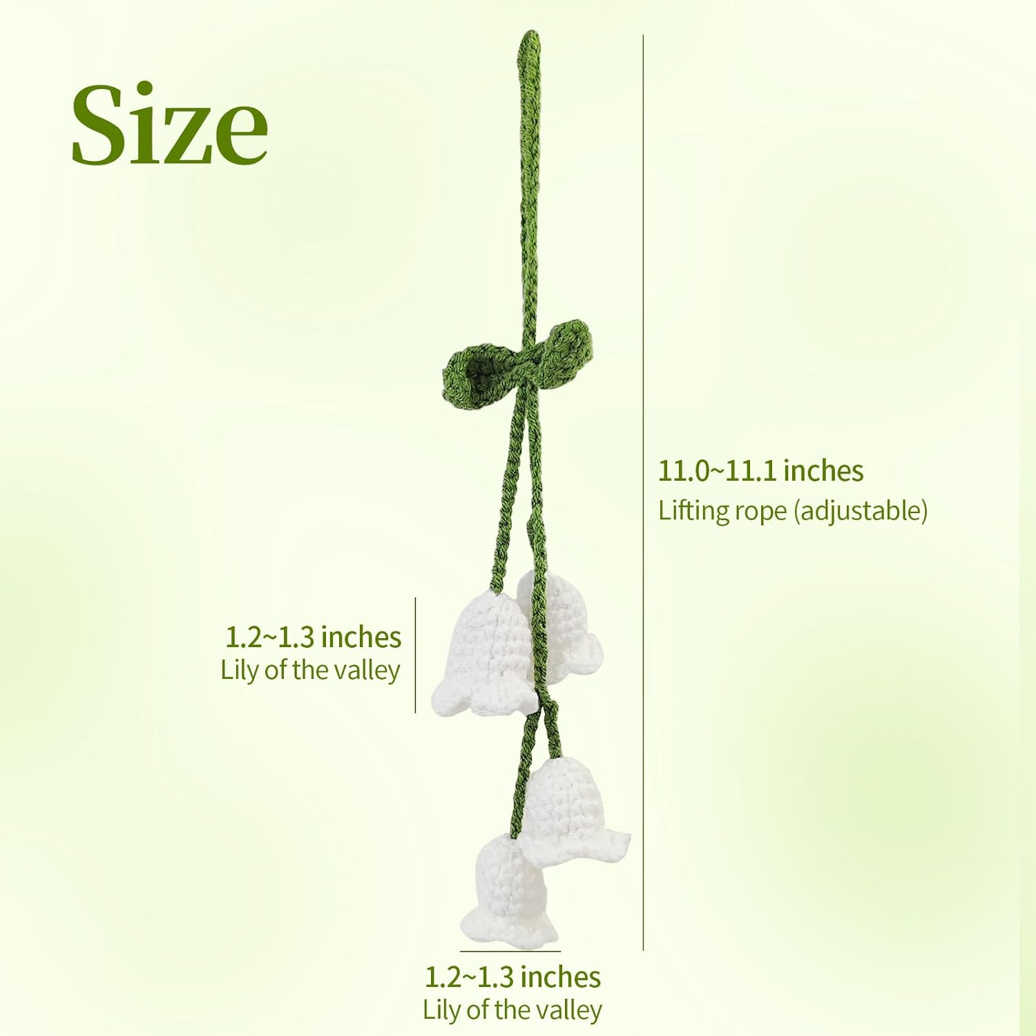 Handmade Crochet Lily of the Valley Rear View Mirror Hanging Ornament