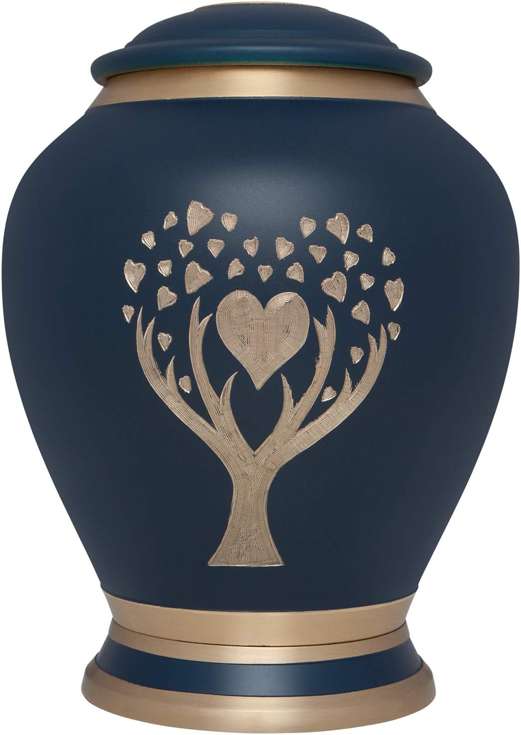 Blue Cremation Urn with Tree of Life Design