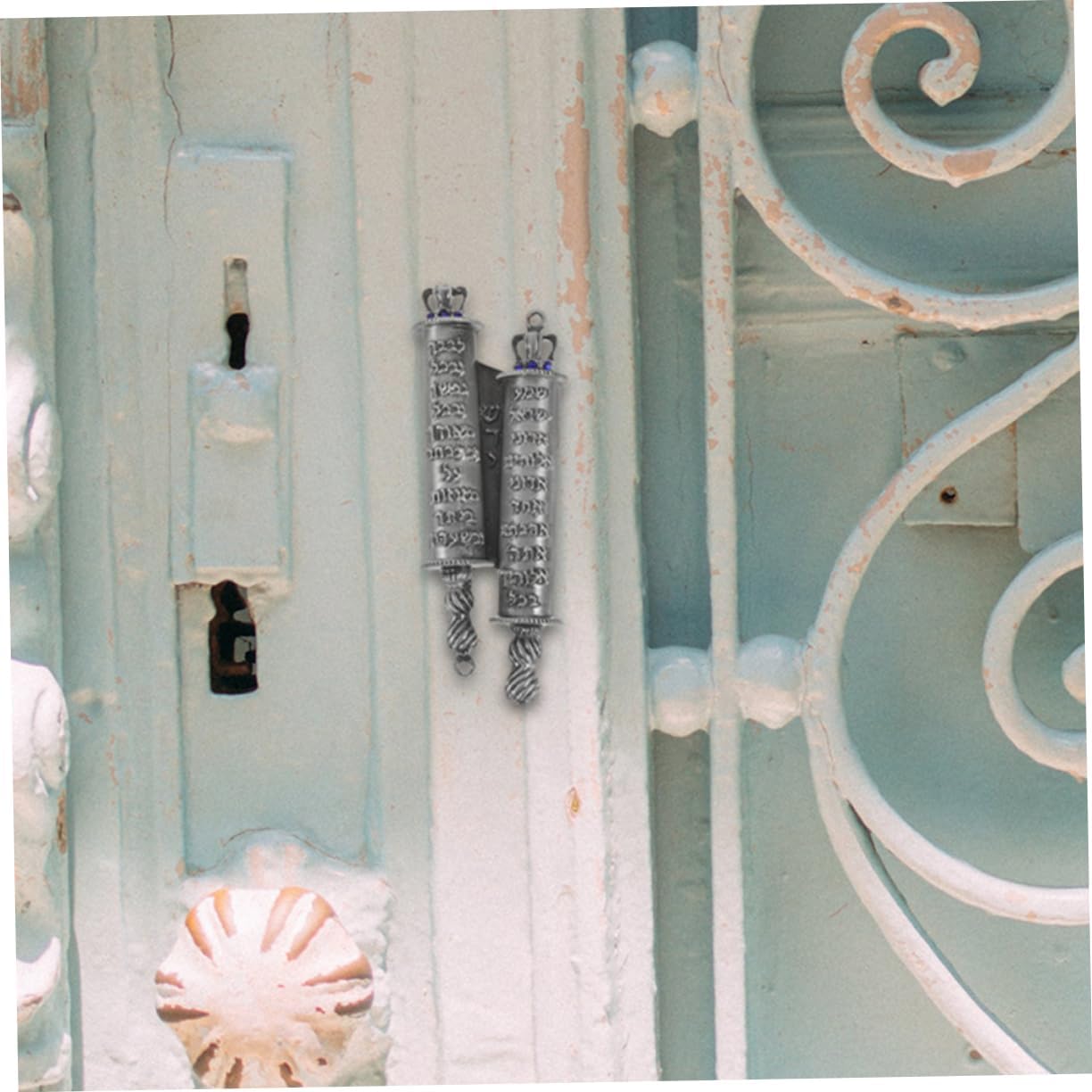 VALICLUD Metal Mezuzah Scroll Door Plaque 2-Piece Set