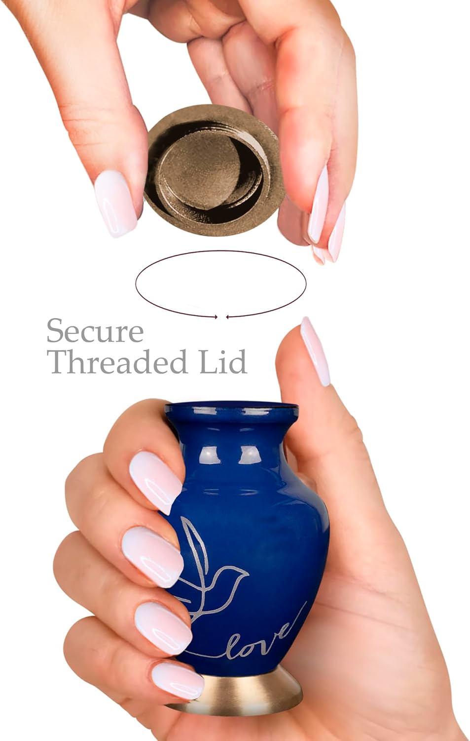 Trupoint Memorials Small Dark Blue Urns for Human Ashes Keepsake