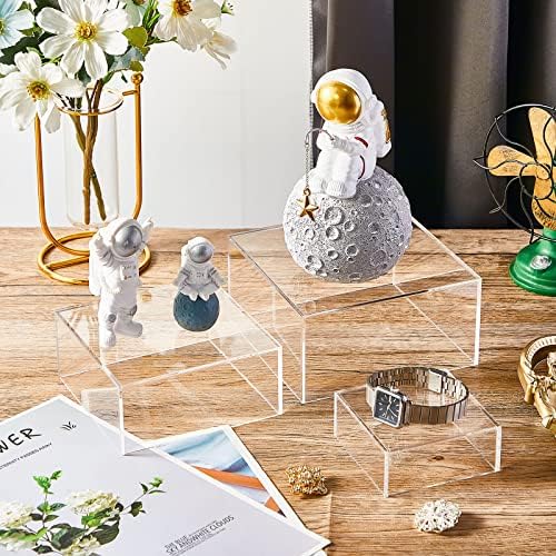 Jerify 6 Pcs Acrylic Risers Display Stands 3 Sizes