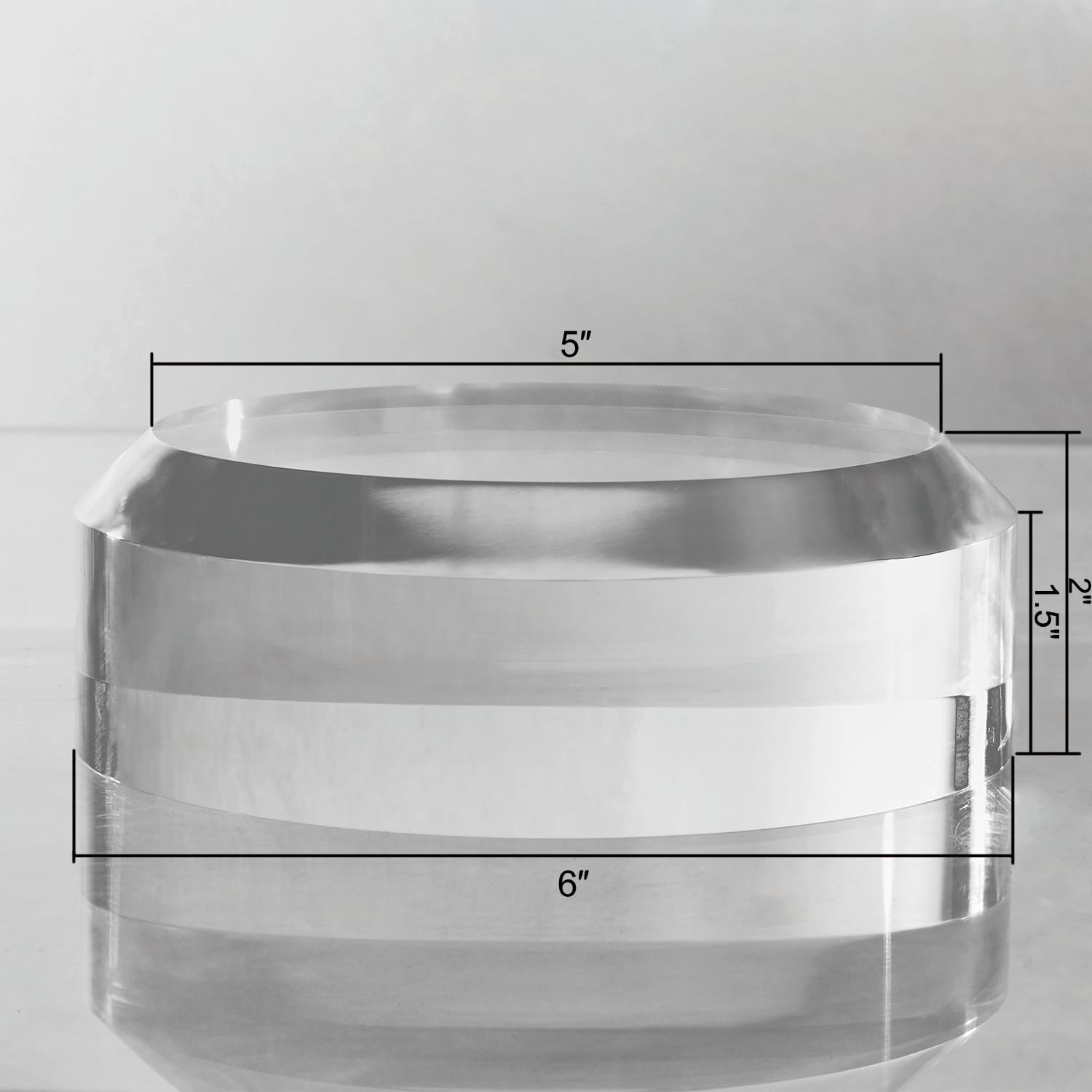 CiaoHER Acrylic Display Block 6 x 2 Inch Pedestal Stand