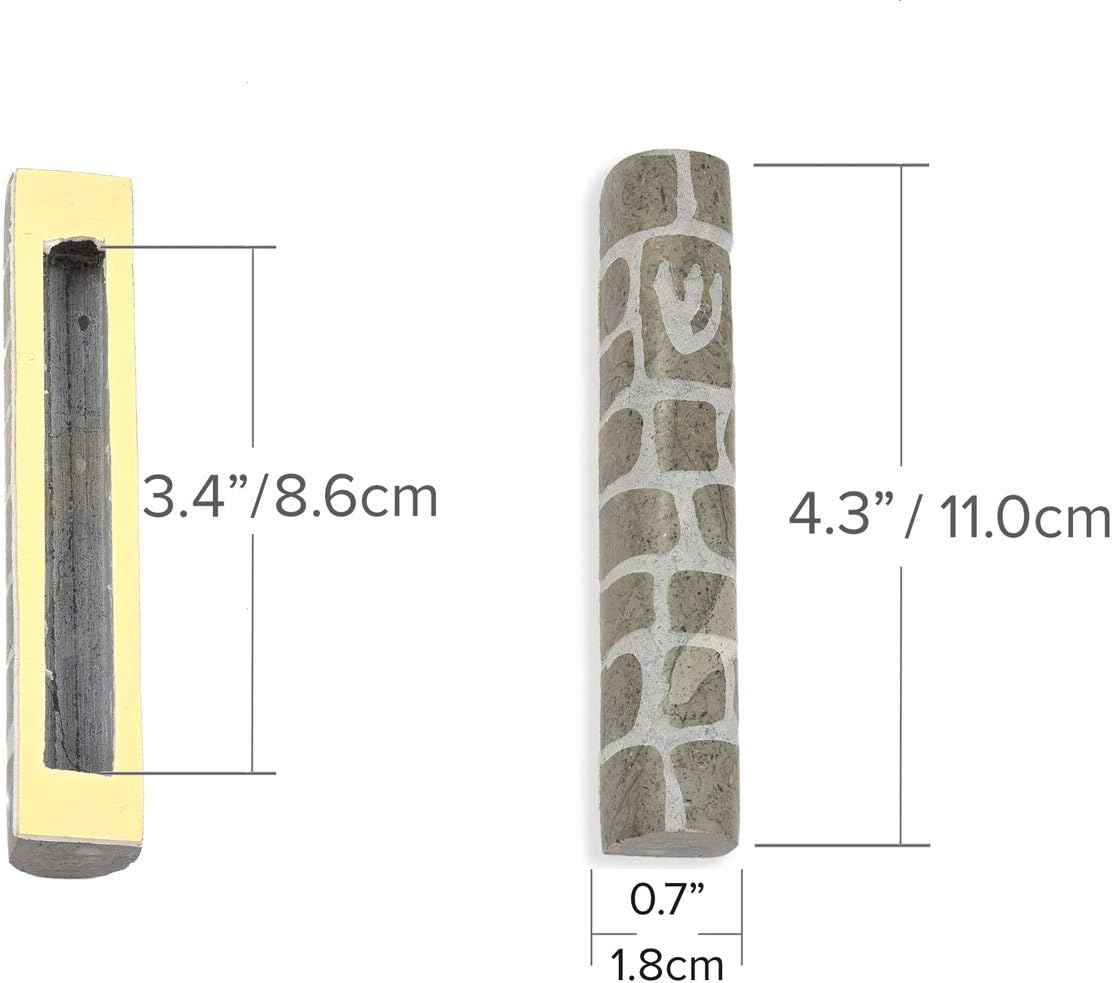 Peer Hastam Jerusalem Stone Mezuzah Case Gray
