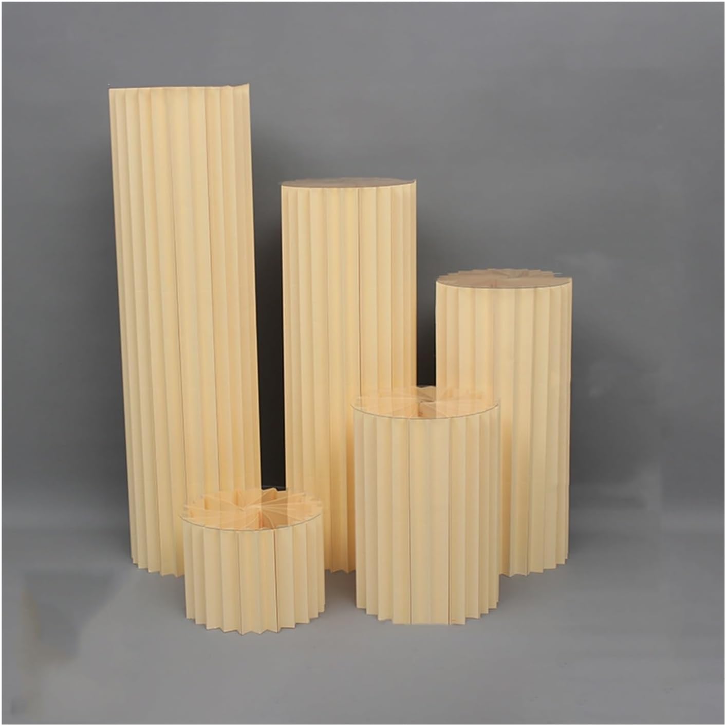 Foldable Paper Columns Display Stand for Wedding Vases and Party Centerpieces
