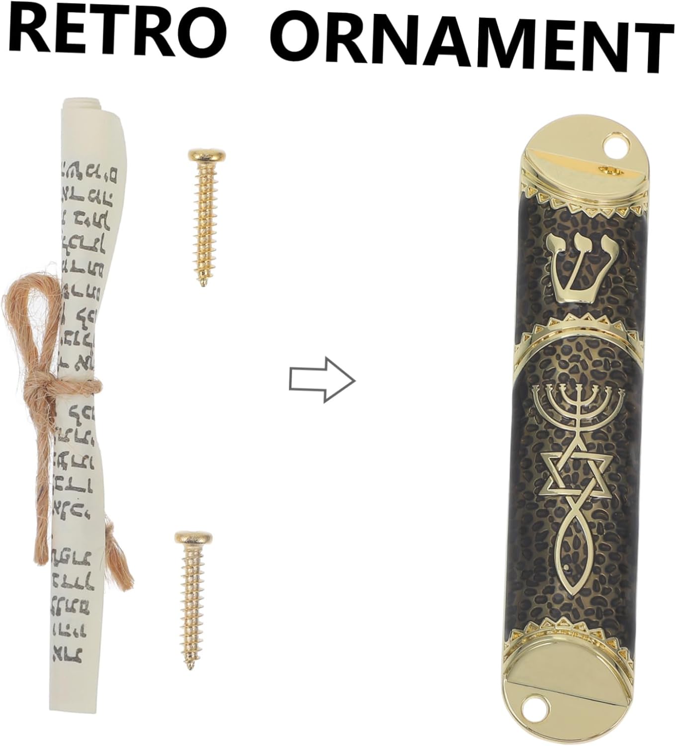 Classic Metal Mezuzah Scroll Door Ornament