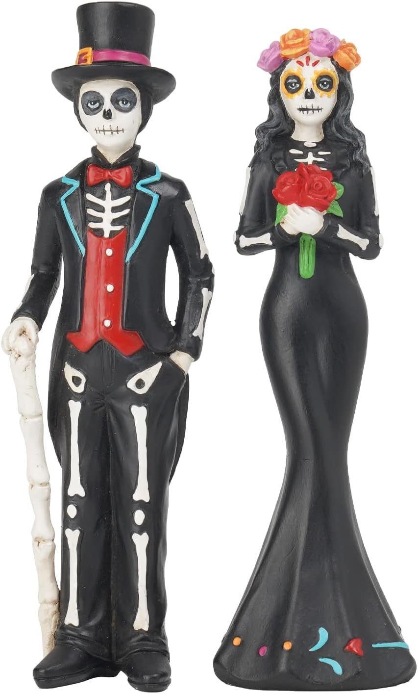 Day of the Dead Halloween Skeleton Couple Decor