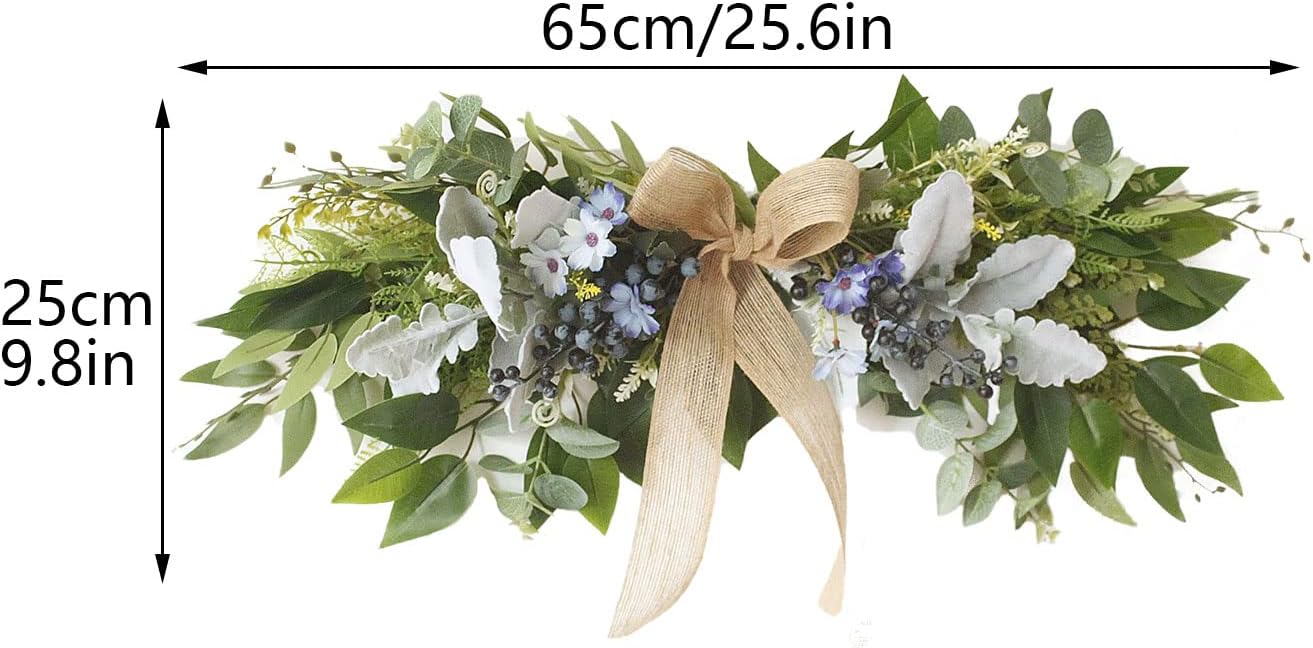 256 Inch Floral Swag with Daisy Flowers and Blue Berries