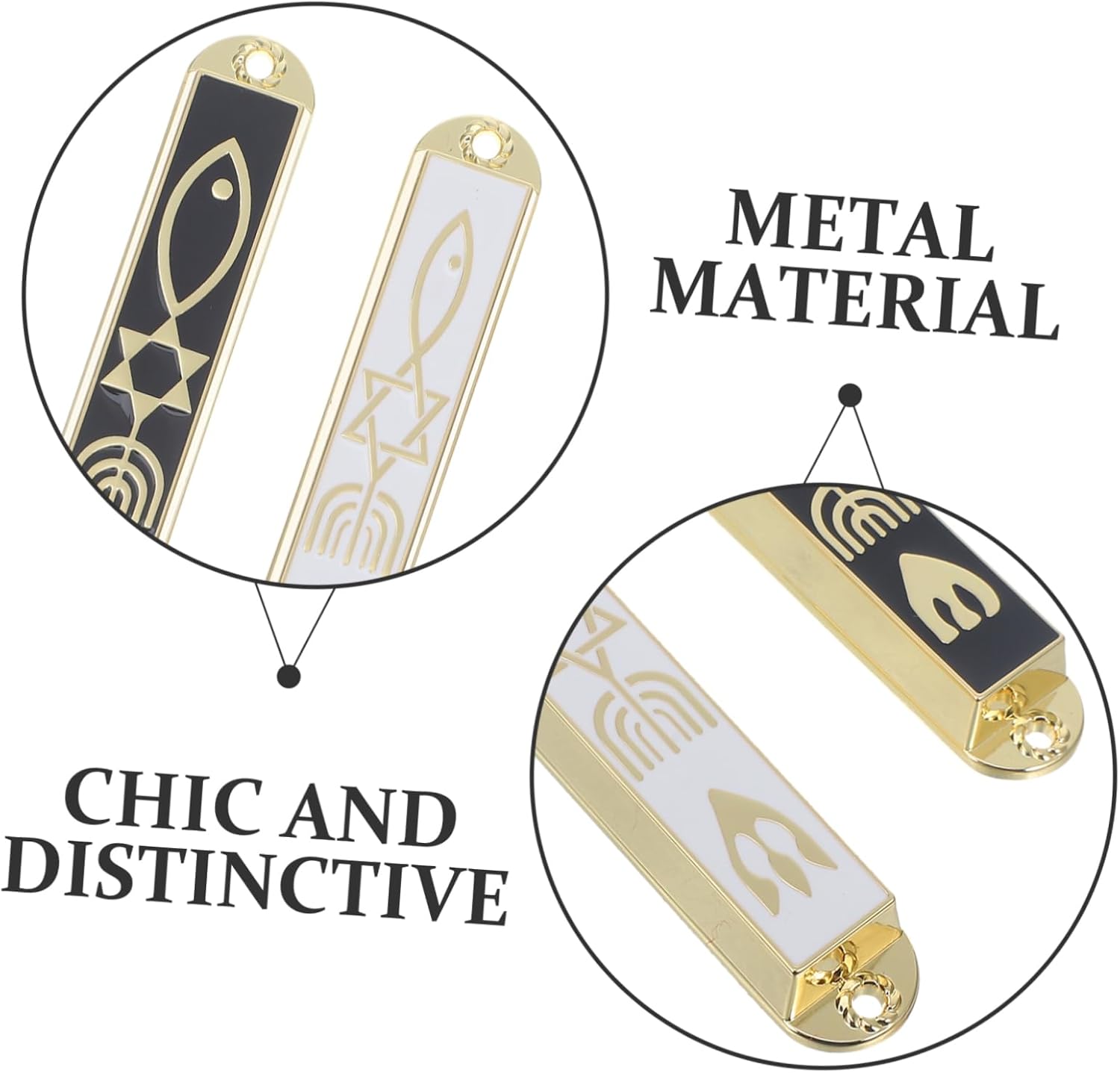 PRETYZOOM 2pcs Metal Mezuzah Door Decor Wall Art