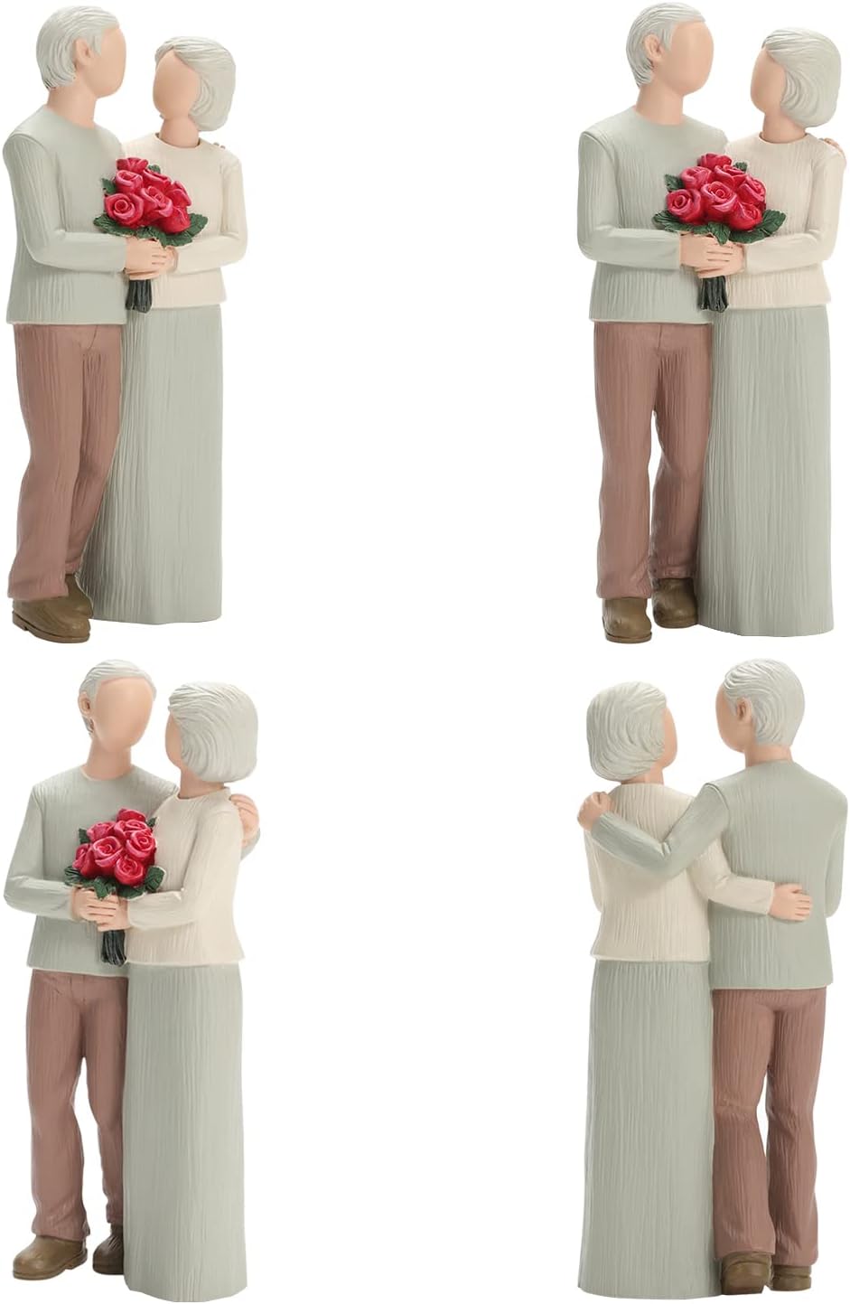Loving Elderly Couple Figurines for Home Decoration