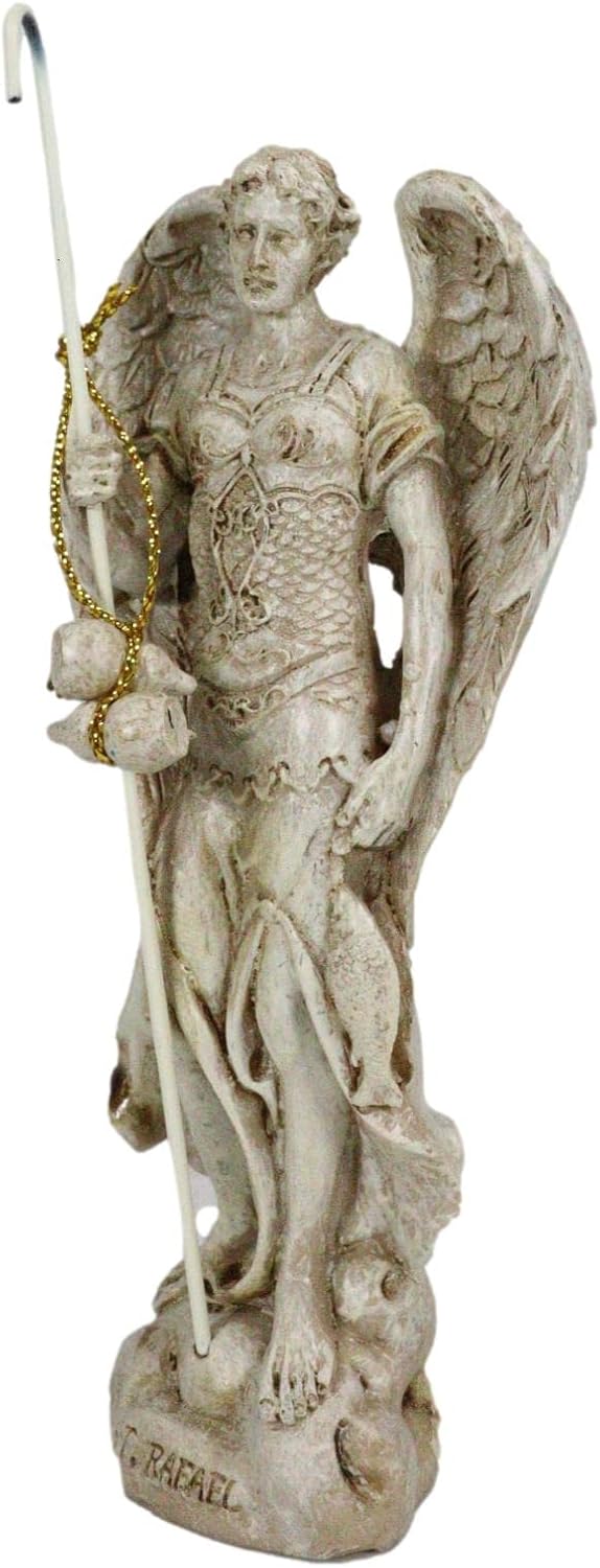 Ebros Ivory Painted Saint Raphael Figurine 5 Inch Tall