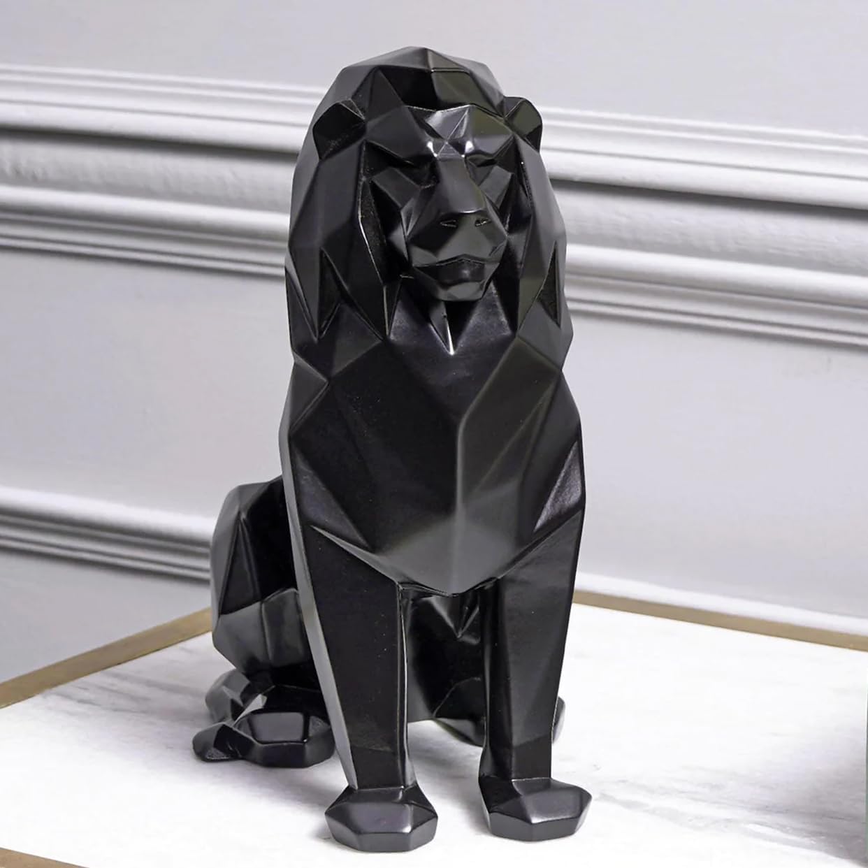 Artarium Black Lion Statue Home Decor Showpiece