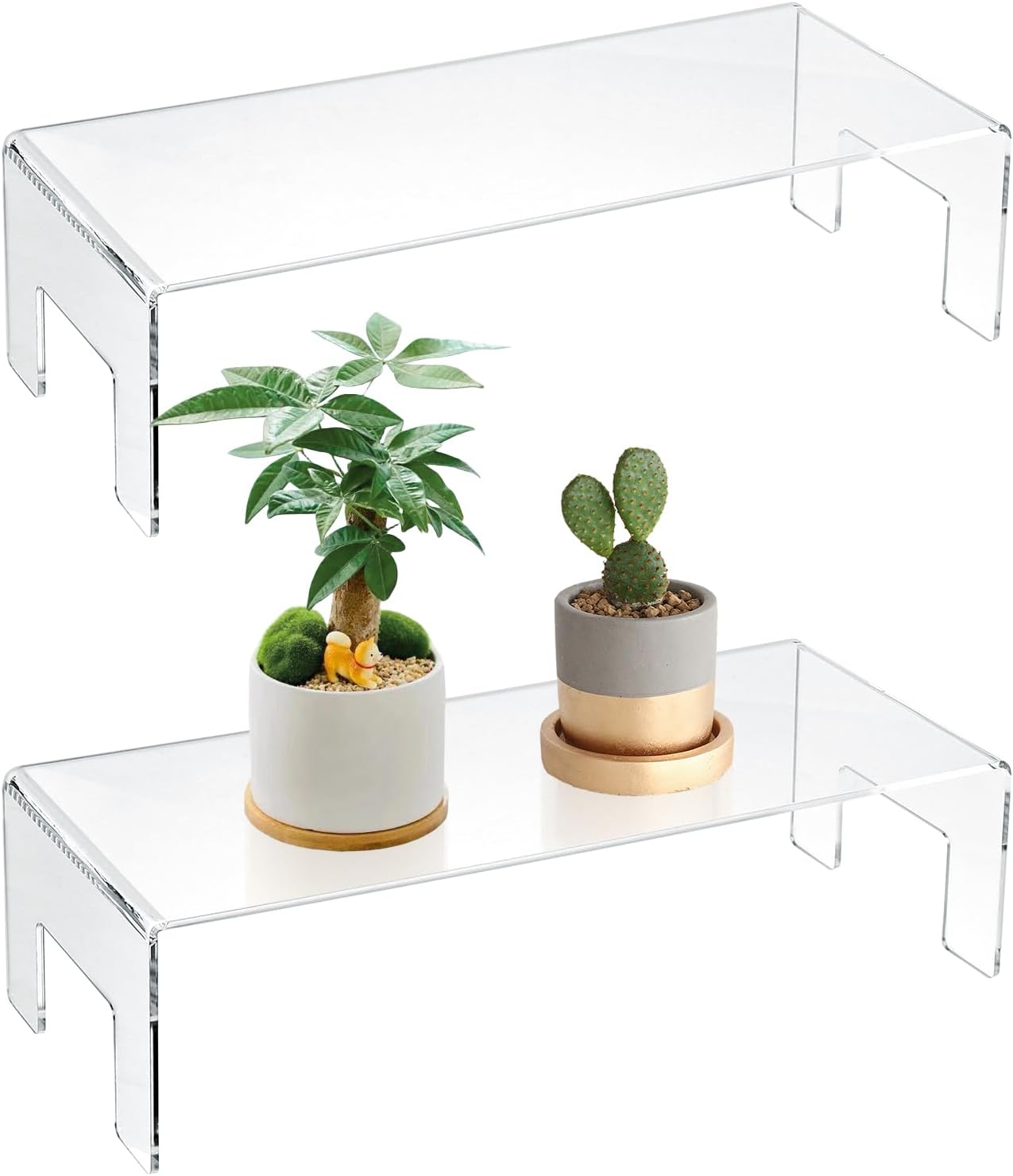 2 Pack Clear Acrylic Display Stand Risers for Jewelry and Desserts
