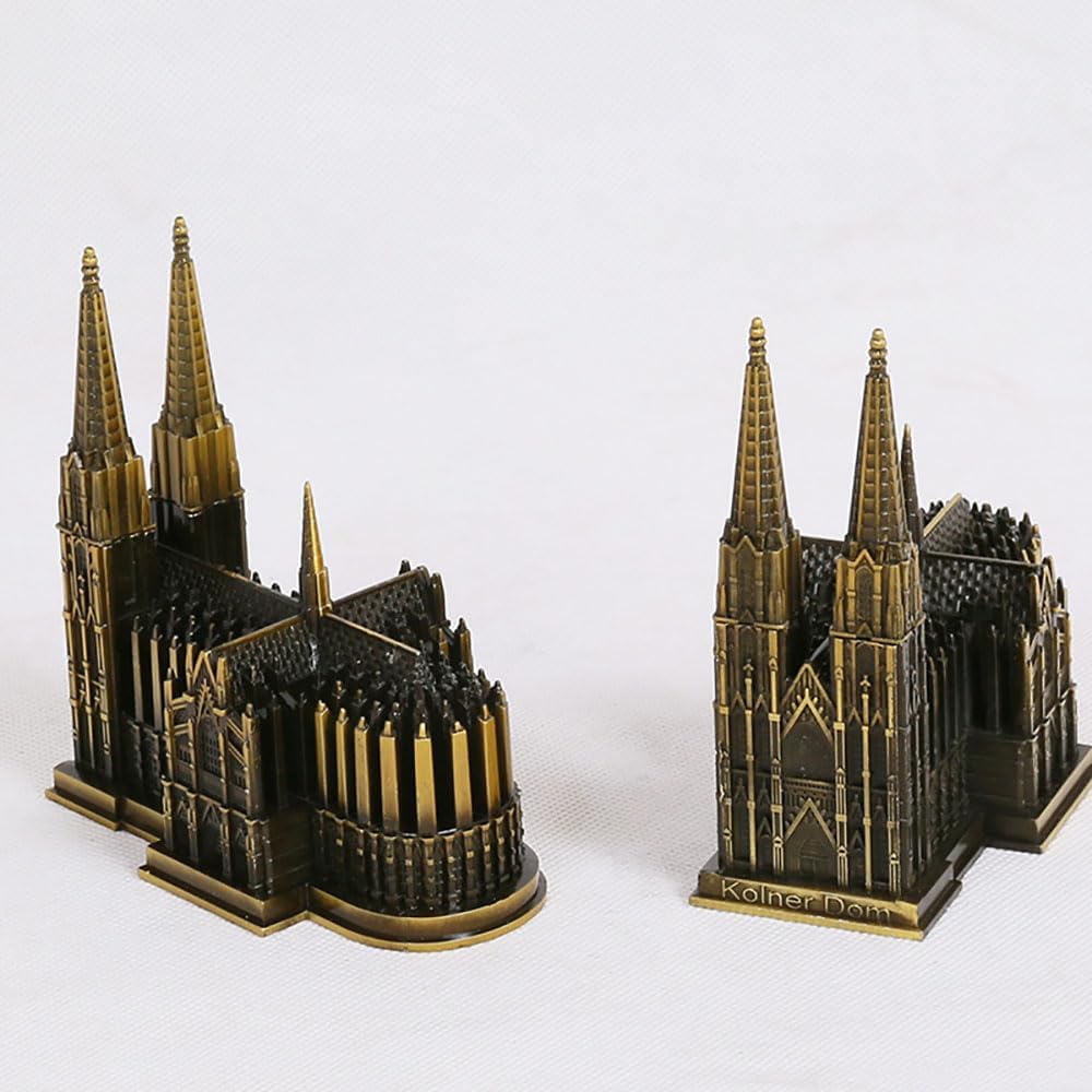 German Cologne Cathedral Statue Metal Crafts Collectible Figurine