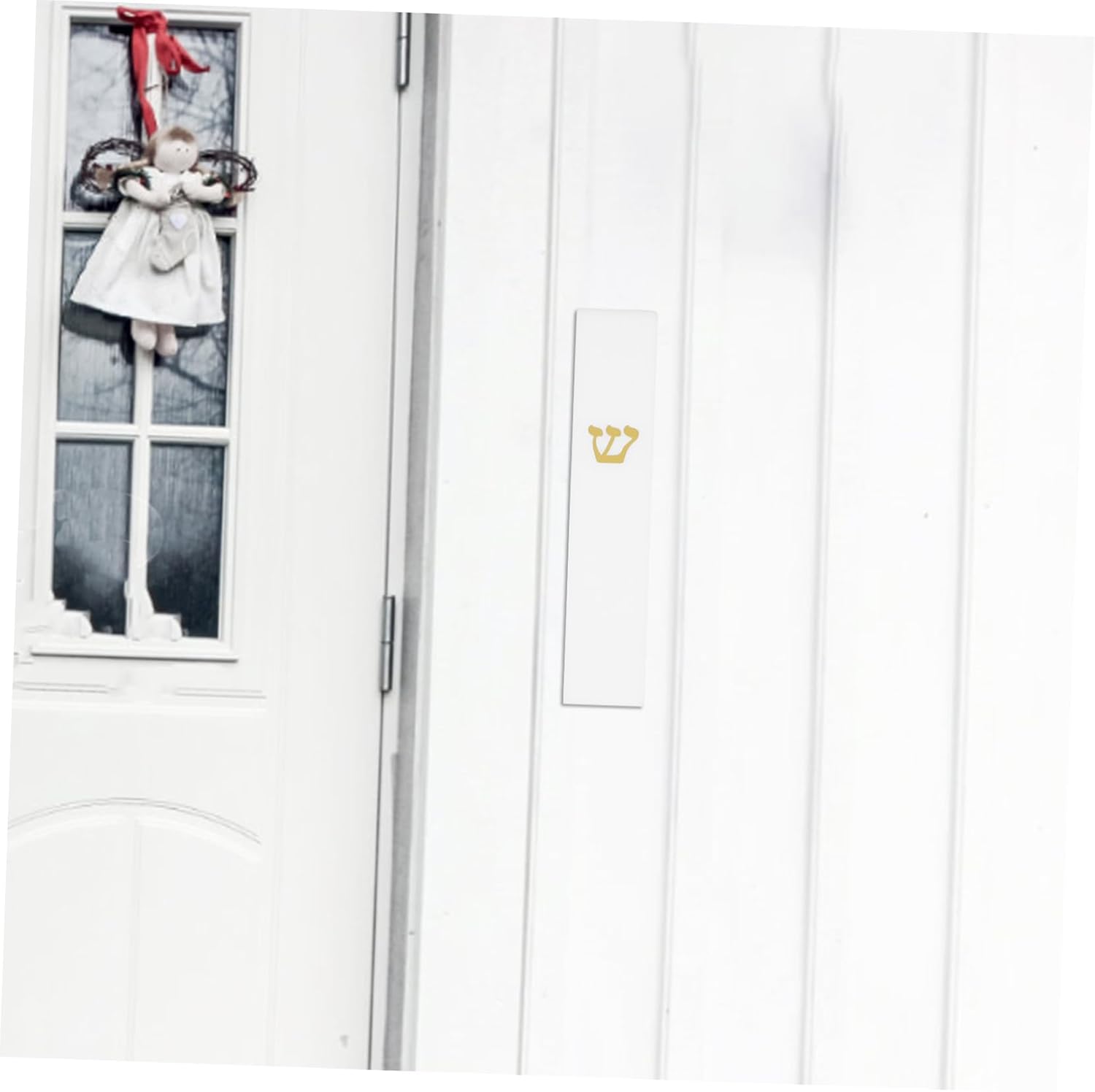 Unomor White Decor Mezuzah Resin Doorpost Ornament