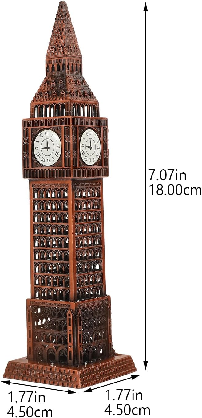 Small Big Ben Figurine 7 Inch Metal Wall Decor