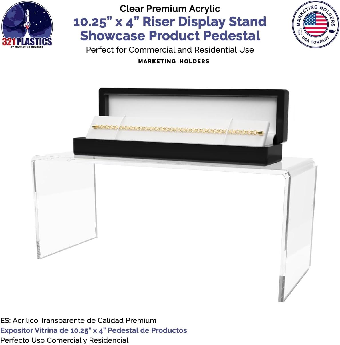 Clear Acrylic Riser Display 10 Wide x 4 Deep