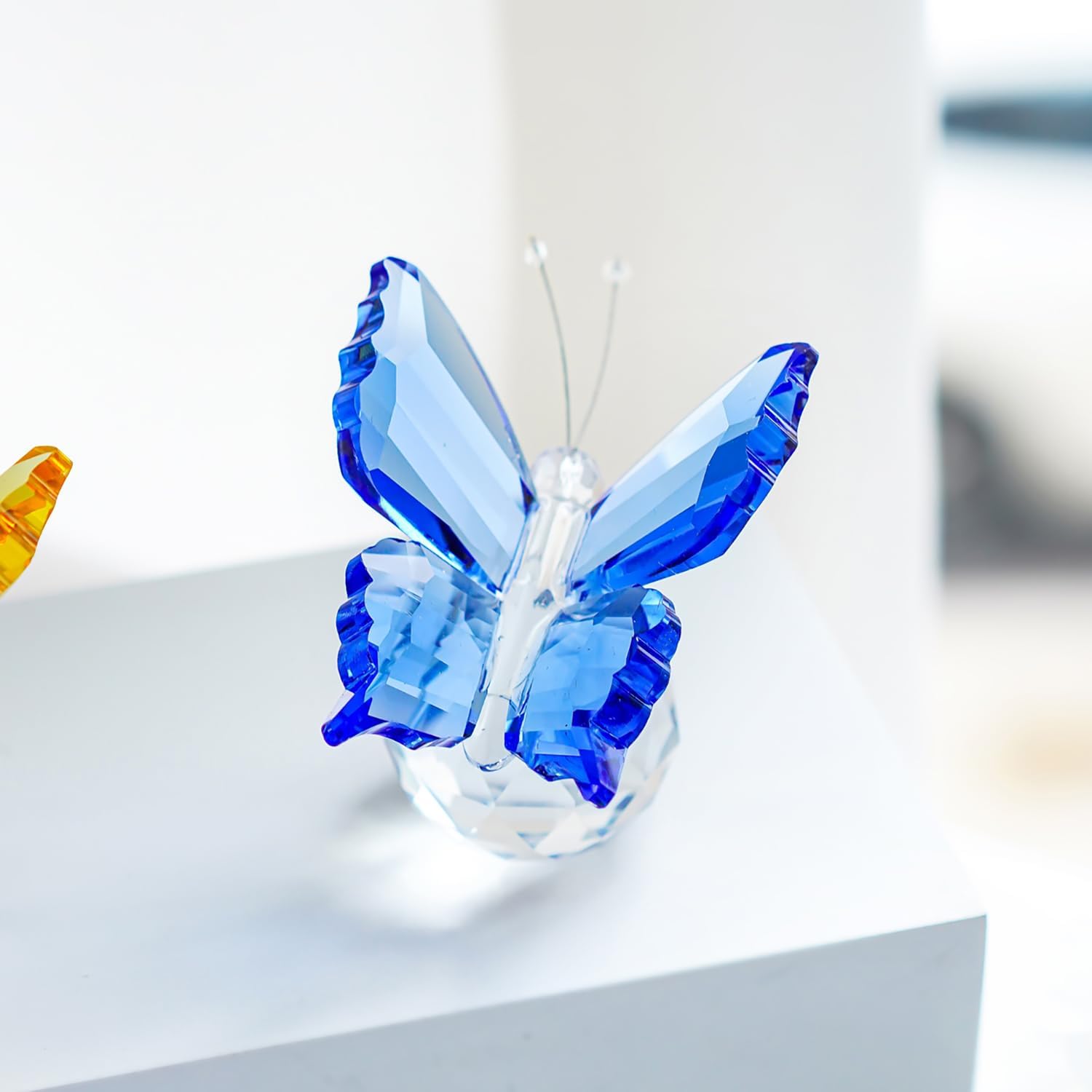 HD Pink Blue Crystal Flying Butterfly Figurine Collection