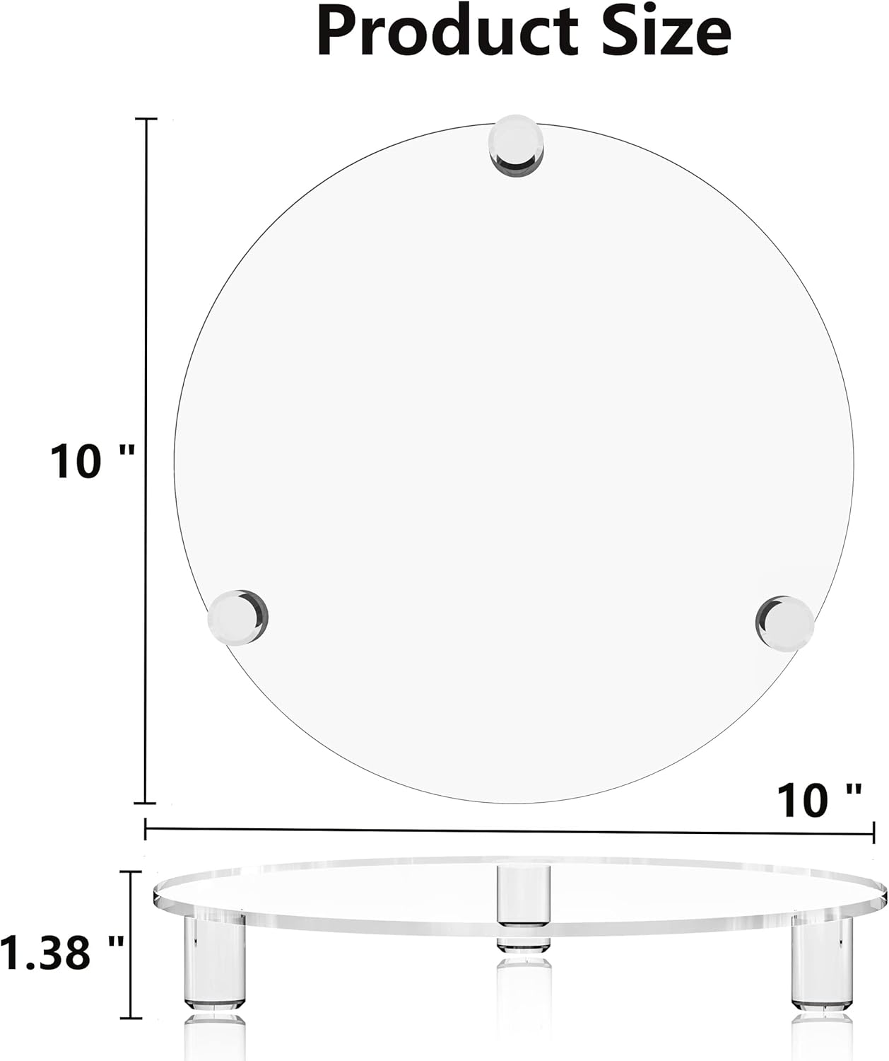 Modern Clear Acrylic Display Riser 10 Inch 2 Pack