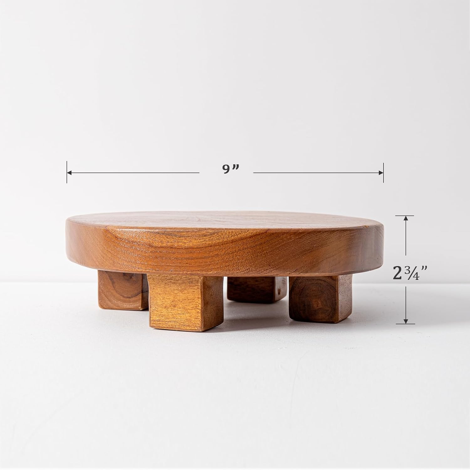 Teak Wood Display Riser for Bathroom Decor