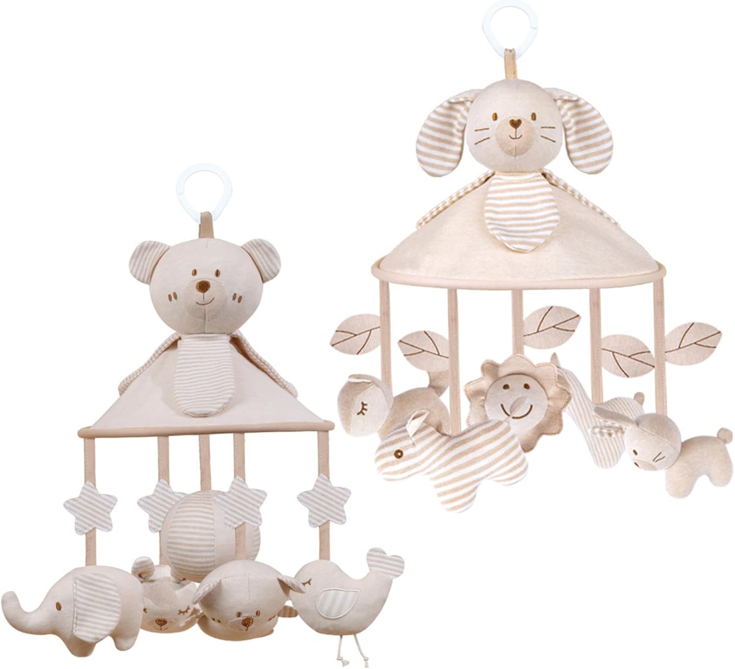 Baby Crib Mobile with Music Box and Squeaker Rattles