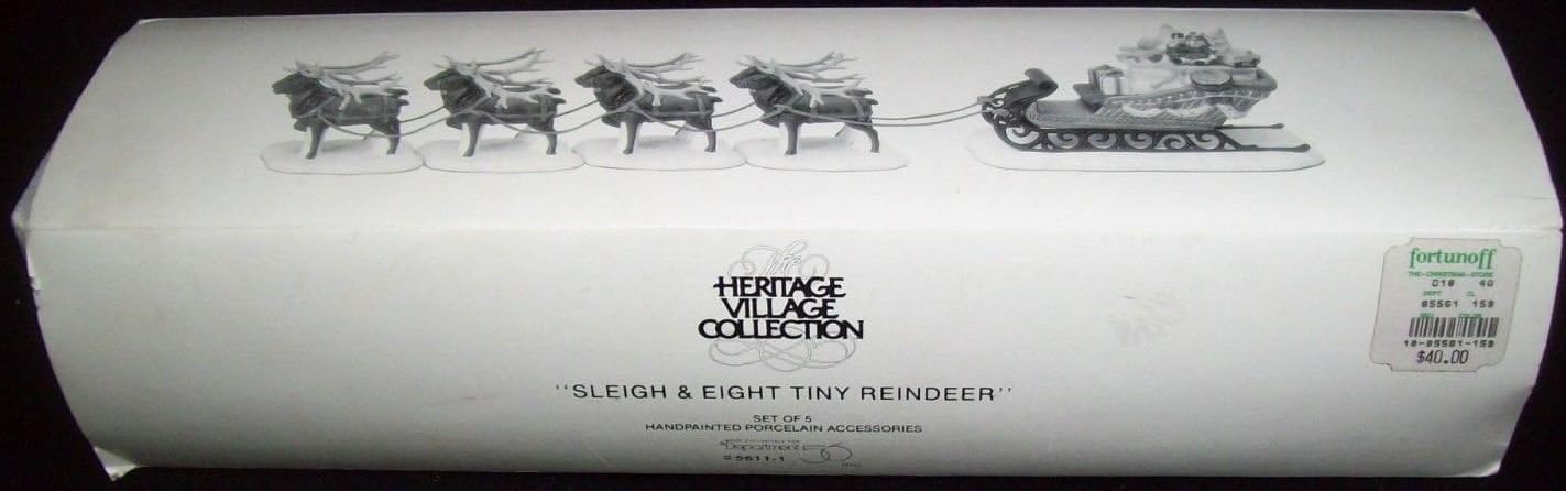 Department 56 North Pole Sleigh with 8 Reindeer