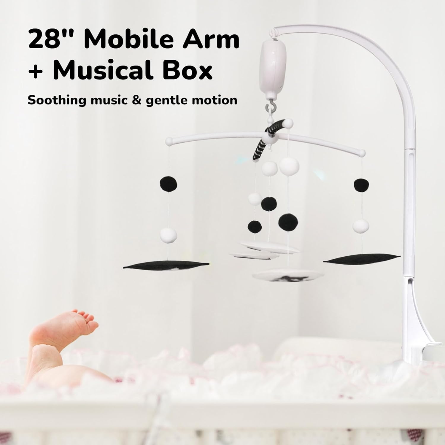 Crib Mobile Arm with Music Box and 35 Lullabies