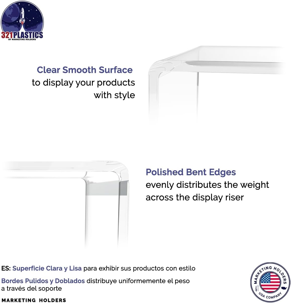 Clear Acrylic Riser Display 10 Wide x 4 Deep