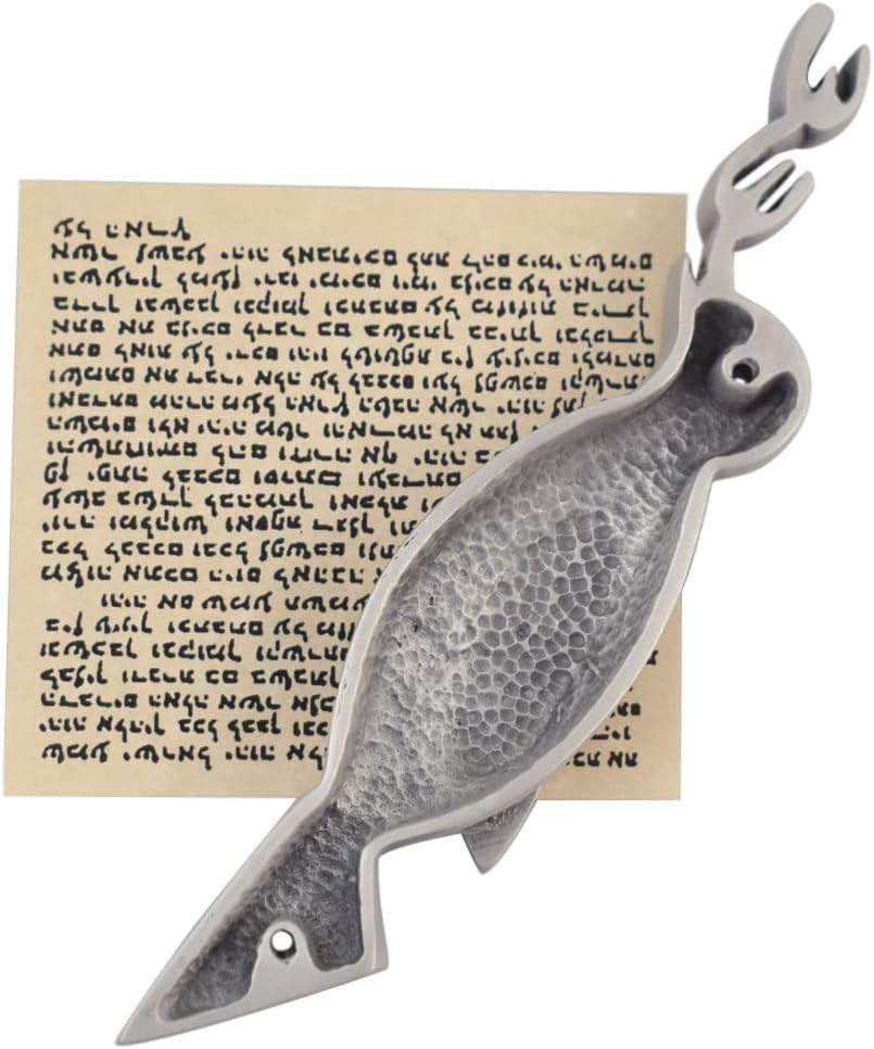 Modern Artisans Pewter Mezuzah with Singing Bird Design
