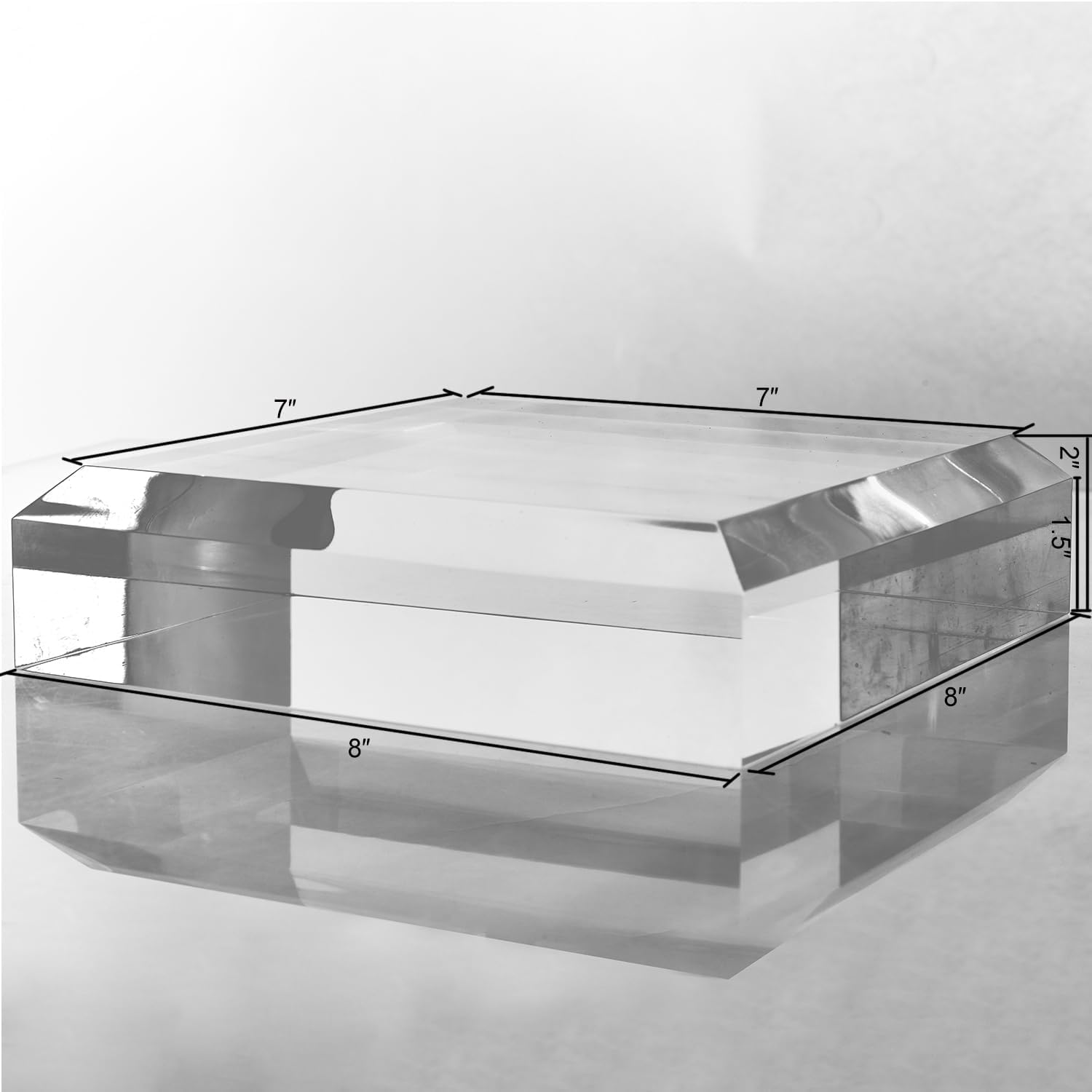 CiaoHER 2in Thick Beveled Acrylic Display Pedestal Stand