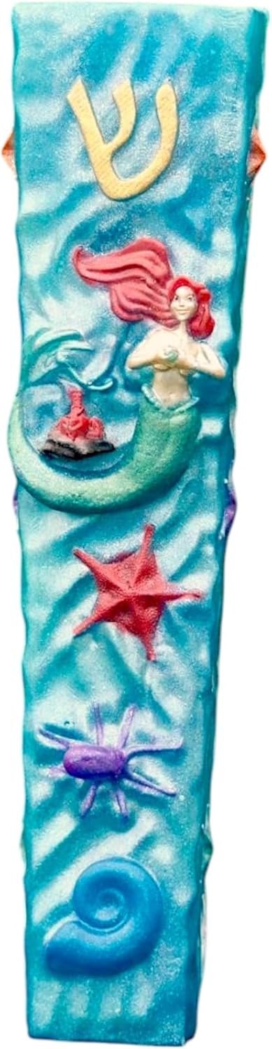 Handmade Mermaid Mezuzah Case for Jewish Kids Room