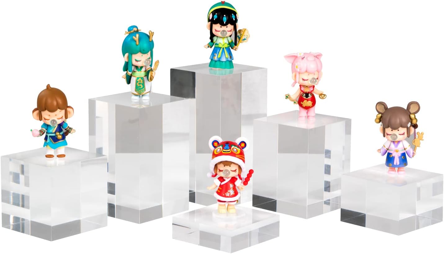 Clear Acrylic Cube Display Risers Set 31x31x1-6 Inch