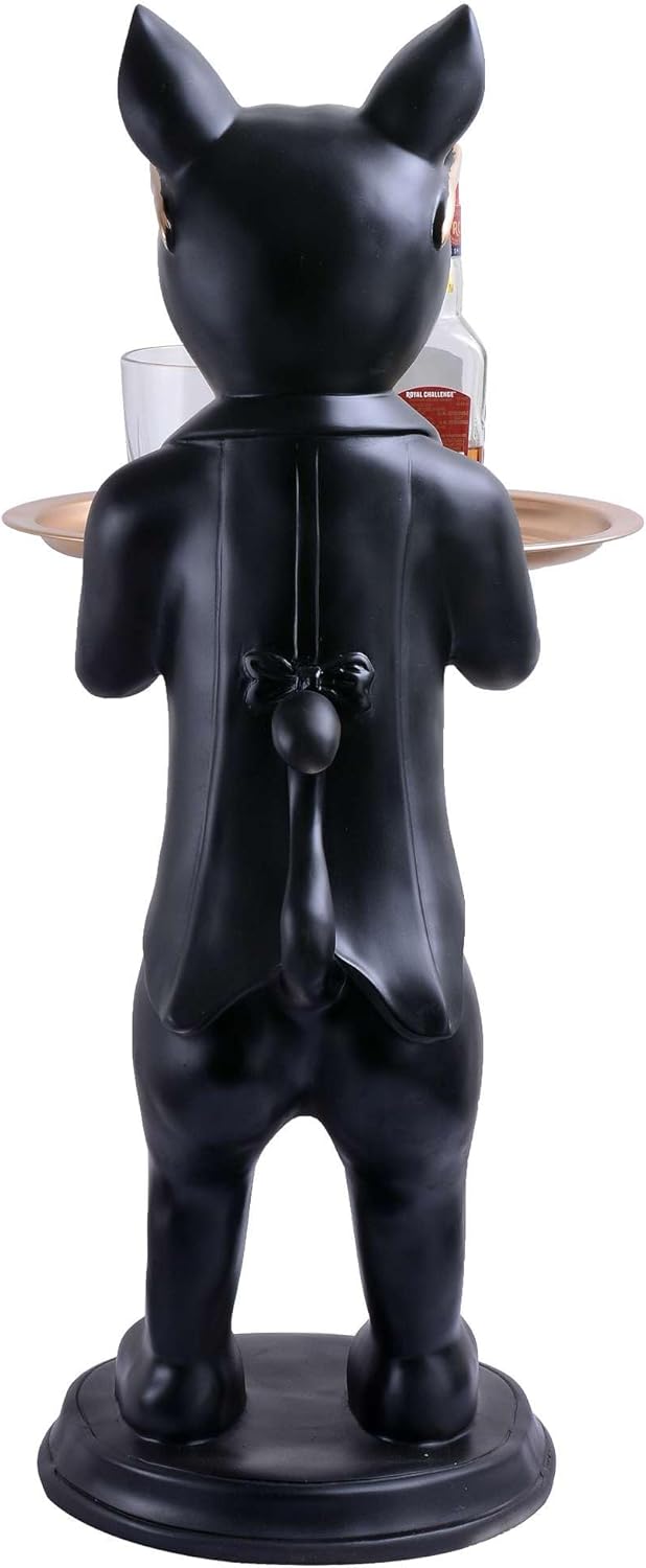 Cool Dog Sculpture with Plate for Home Decor