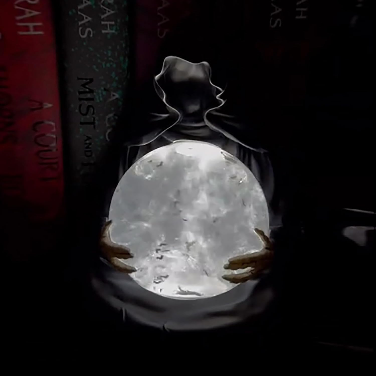 Gothic Reaper Crystal Ball with Floating Bats
