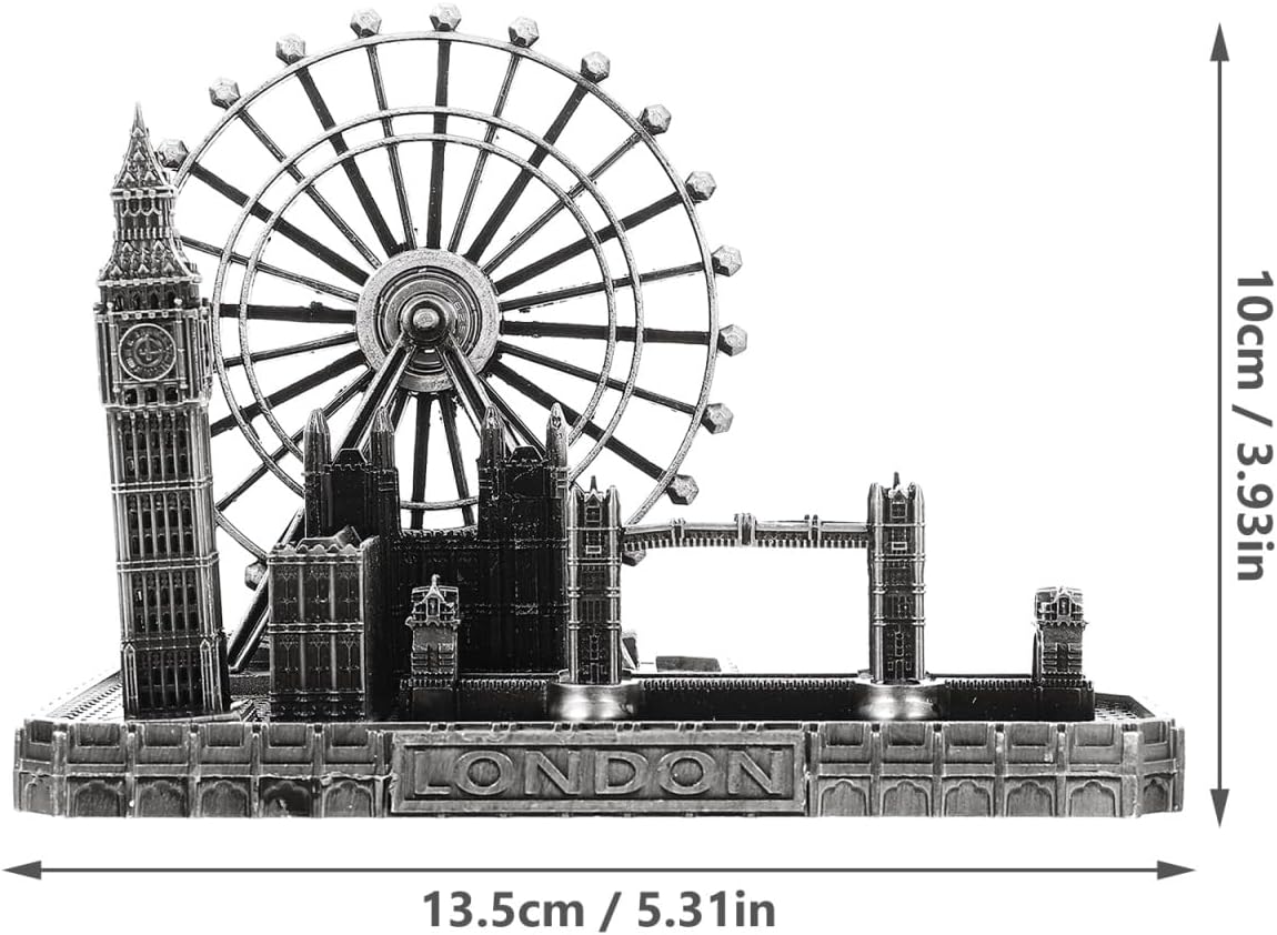 Retro City Metal London Eye Big Ben Figurine Statue
