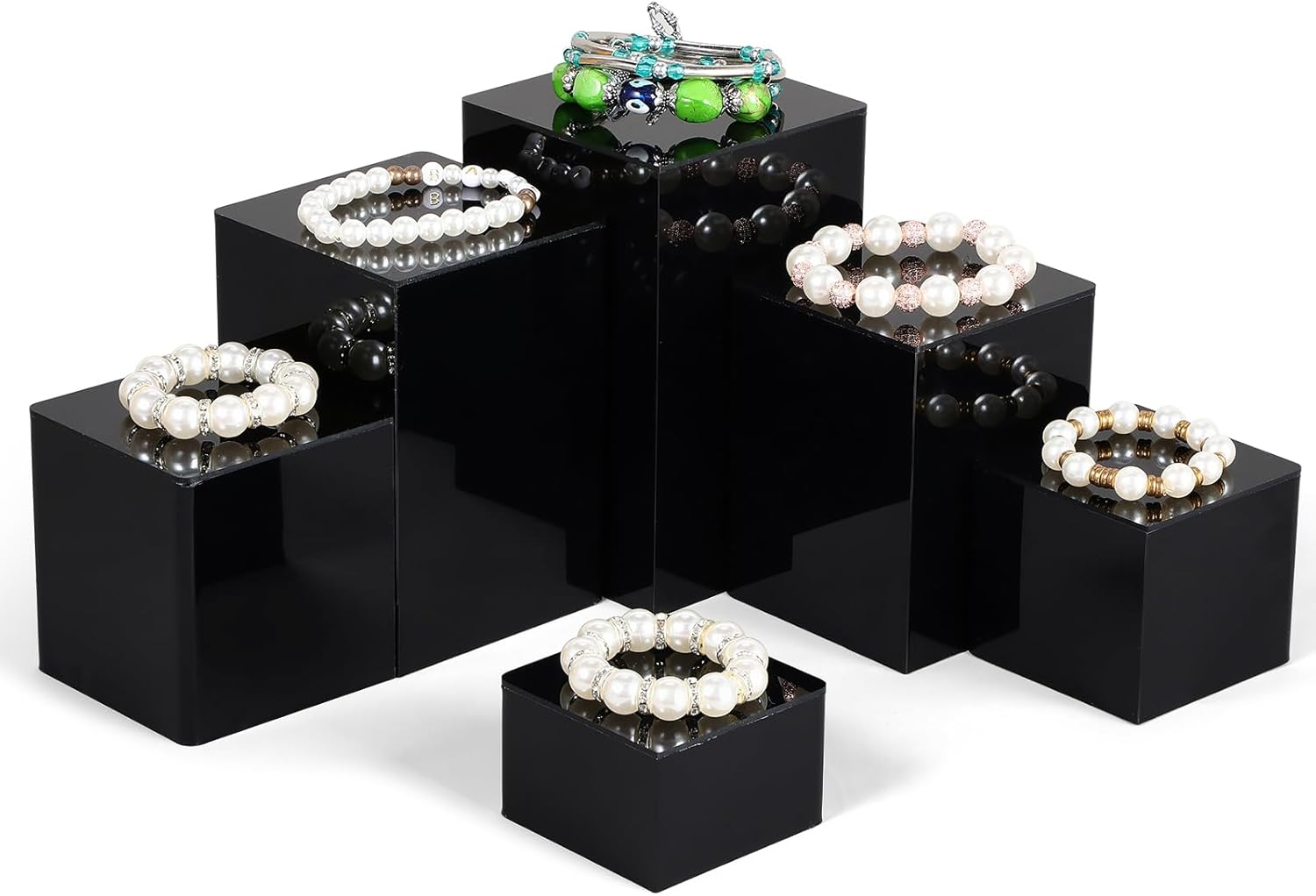 Thyle 24 Pcs Square Acrylic Risers Display Stand