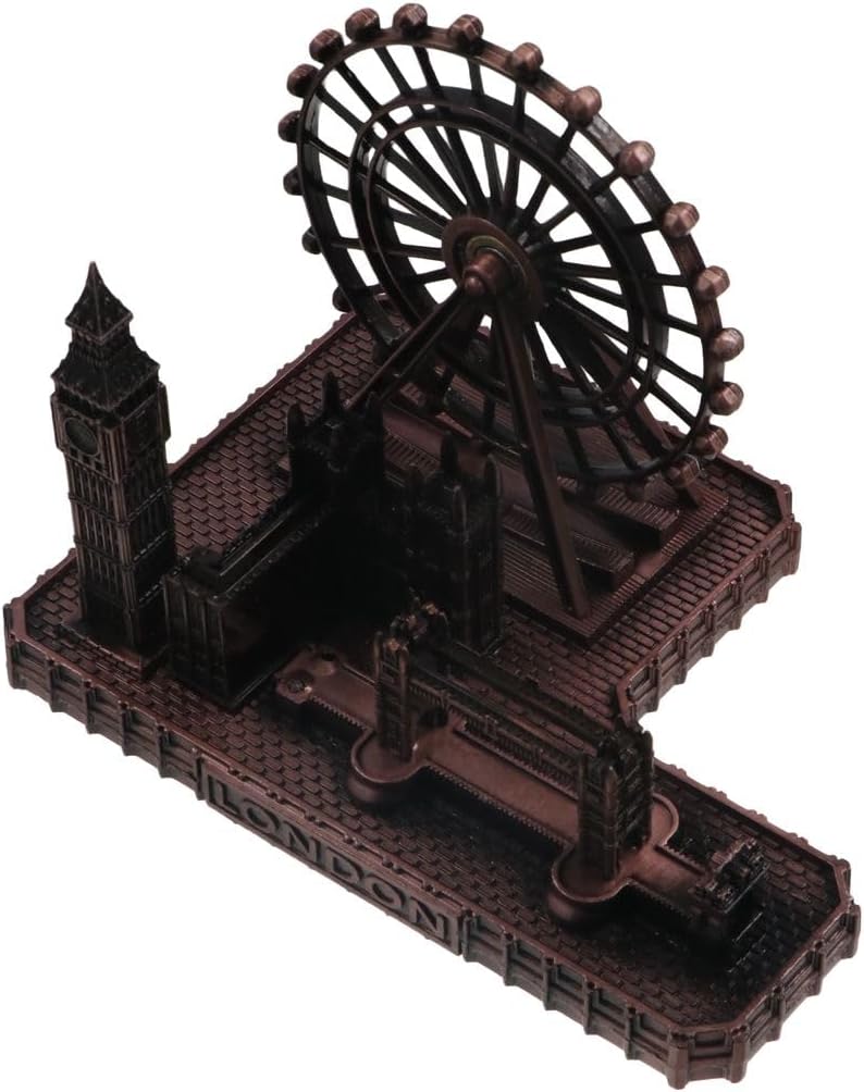 Retro London Eye Big Ben Tower Bridge Statue