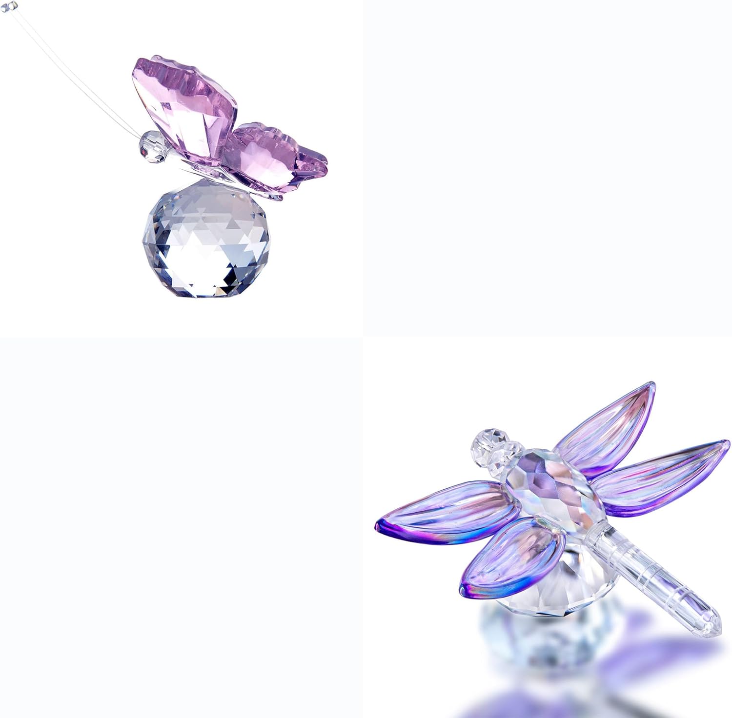 HD HYALINE DORA Crystal Butterfly Figurine with Crystal Ball Base
