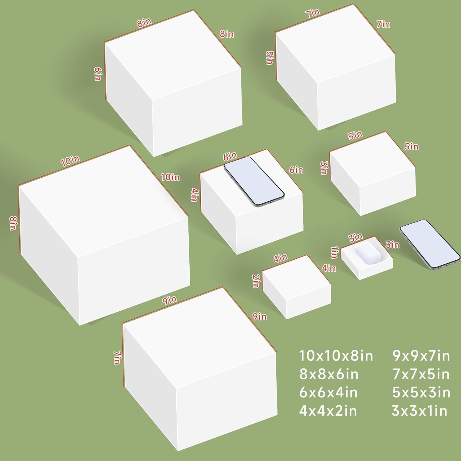 8 Acrylic Cube Display Risers with Hollow Bottoms for Buffet Tables