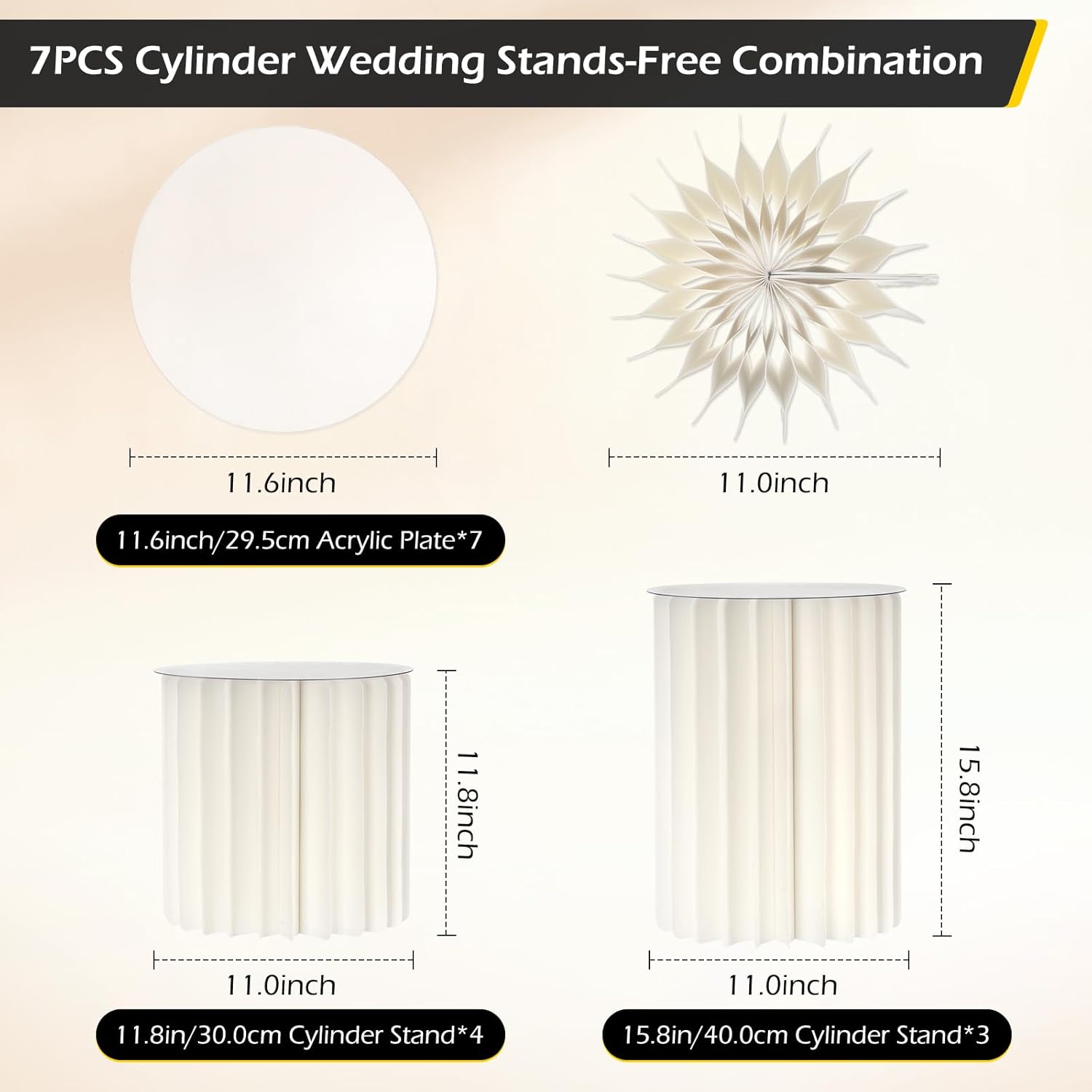7PCS Foldable Cylinder Stands for Party Display