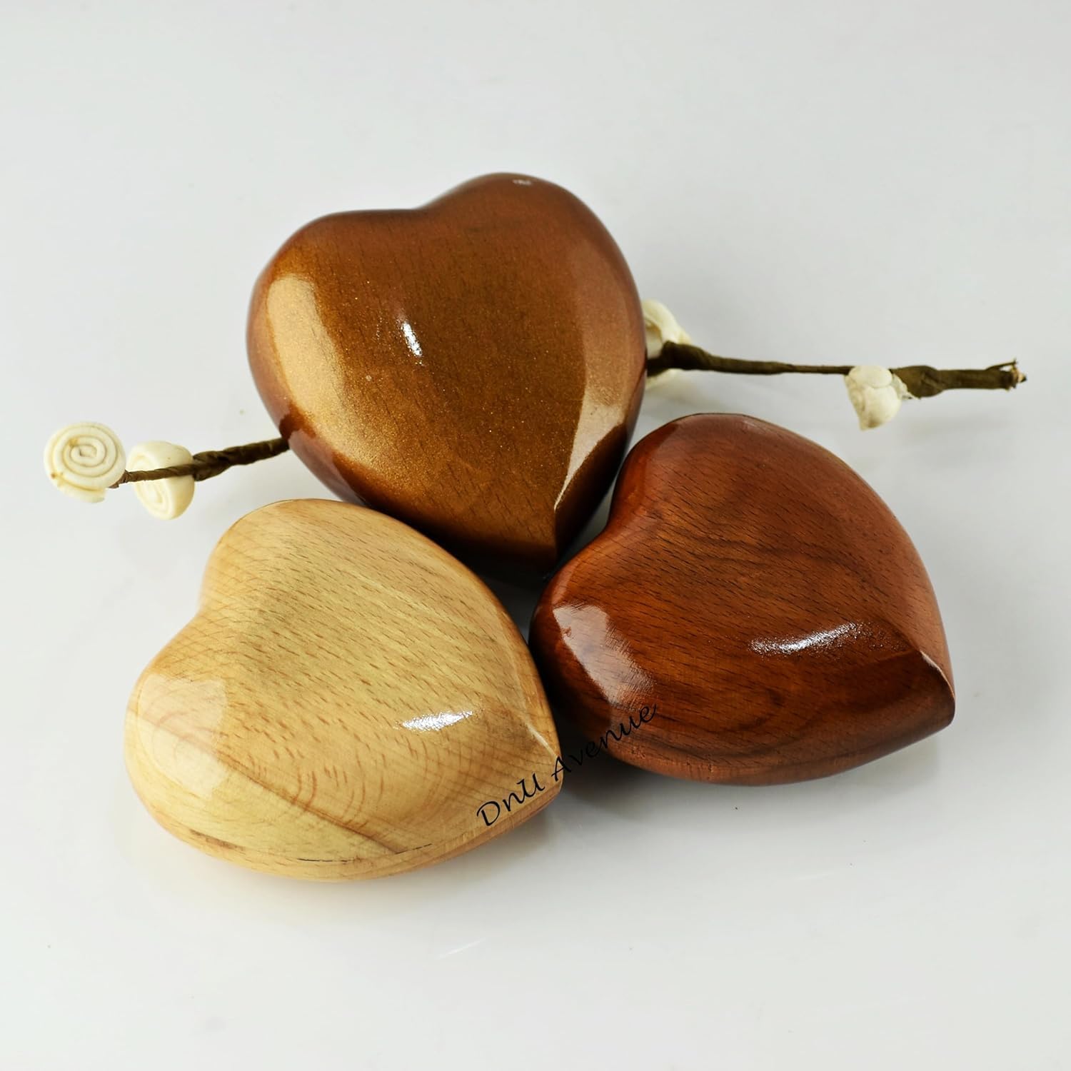 Mini Heart Wooden Urn for Pets and Human Ashes Keepsake