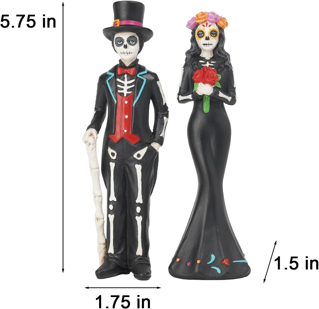 Day of the Dead Halloween Skeleton Couple Decor